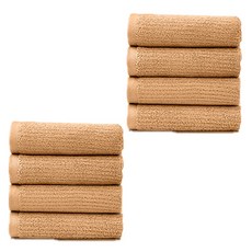 PDS Living 自然色竹纖維紗30支擦手巾 35 x 35 cm 60g, 8個, 駝色