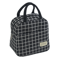 Toppia 簡約保溫保冷袋, 黑色格紋, 1個