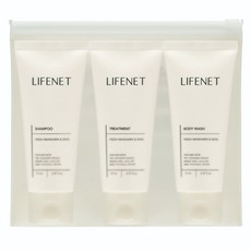 LIFENET 旅行用頭髮身體 3種 旅行組+迷你化妝包組, 1套