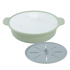 homehouse 矽膠多功能鍋蒸籠+底座 850ml, 1個, 橄欖綠