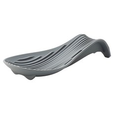 보스툴 굴곡진 실리콘 와이드 스푼 모양 국자 받침, 다크그레이, 1개