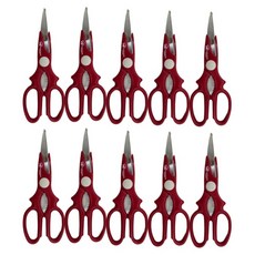 Kitchen House 廚房多用途不鏽鋼強力剪裁夥伴剪刀3號, 紅色, 10個