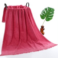 PDS Living 流蘇裝飾竹纖維大型浴巾 440g 30支 140 x 70 cm, 粉紅色, 1個