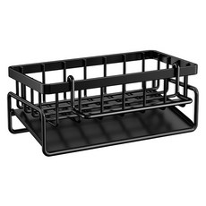 깨비다 자동 물빠짐 수세미 거치대, 블랙, 1개