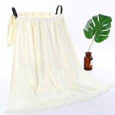 PDS Living 流蘇裝飾竹纖維大型浴巾 440g 30支 140 x 70 cm, 象牙白, 1個