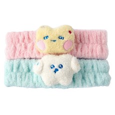 BUTTERSHOP 商店 亮眼멍솜이 奶油君 情侶洗臉髮帶 2件組, 薄荷綠, 粉紅色, 1套