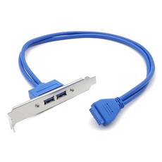 Coms 20P to USB 3.0 2埠 檔板連接線 轉接器 BB249 50cm, 1個