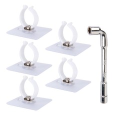 YNET 洗衣機排水管黏著固定架 5入 + 雙頭套筒扳手組, 單一顏色