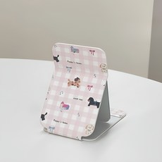 Kumi Hands 小狗可折疊桌上鏡 小號, 粉紅色