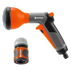 GARDENA 嘉丁 經典多功能噴嘴 18313 + 水管接頭 13mm~15mm 18215 套組, 1套