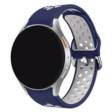 스페이스쉴드 갤럭시 워치 호환 날개형 스포티 실리콘 스트랩 20mm, 네이비화이트