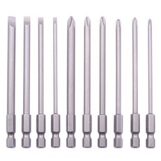 StanMan 六角柄磁性一字十字螺絲起子頭混合 100mm x 10種套組, 1套