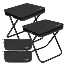 Breeze Moon 高碳鋼超輕量折疊式袋型攜帶型露營椅 中型, 2個, 現代黑色