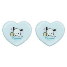 케이제이잡화점 하트 빗 + 거울 세트, 포차코 민트, 2개
