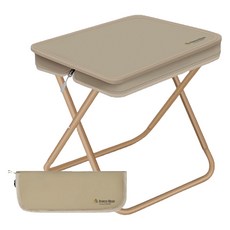 브리즈문 고탄소강 초경량 접이식 파우치형 휴대용 캠핑 의자 대형, 탄 베이지, 1개