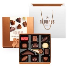 NEUHAUS 牛奶 黑巧克力 & 白巧克力精選 12入 + 購物袋套組, 1套, 141g