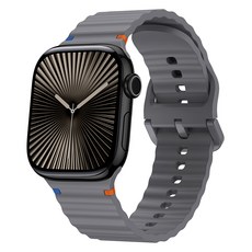 하마테 스티치포인트 실리콘 스마트워치 스트랩 42 / 44 / 45 / 46 / 49mm, 다크그레이, 1개