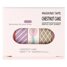 Daily Nest 感性紙膠帶 5款組 10mm x 2m, 1套, 款式 22