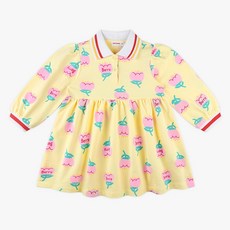 BERRYMAY 女童鬱金香領喇叭連身裙