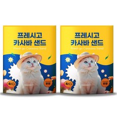 딩동펫 고양이 프레시고 카사바 모래, 4kg, 2개, 무향