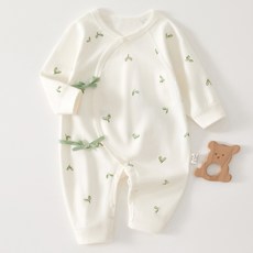 STARDOOR 嬰兒小印花蝴蝶結全開扣連身衣