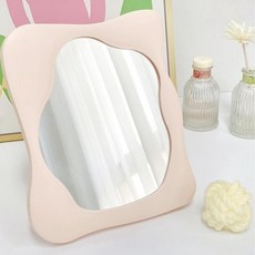 KUMI HANDS 北歐風格方形桌上鏡, 粉紅色