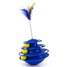 PASTEL PET 寵物旋轉羽毛軌道球 FREE, 藍色, 1個