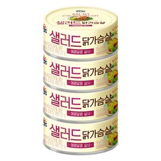 사조 샐러드 닭가슴살 매콤달콤 살사 통조림, 135g, 4개