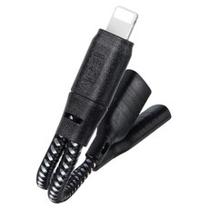 Coms USB 3.1 Type C 音源轉接頭 8-pin轉雙Type-C 耳機充電 iOS 8Pin, 10cm, GS818 黑色, 1個