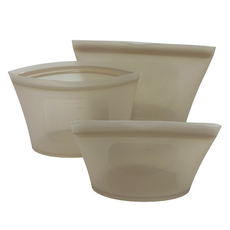 맘편안 실리콘 지퍼백 3종 세트, 샌드베이지, 1세트