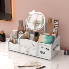 비투윈 홈데코 미니 화장대 리본거울 미디움, 혼합색상