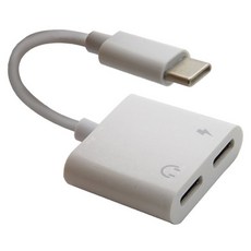 컴스 USB 3.1 Type C 오디오 젠더 C타입 to 듀얼 C타입 이어폰충전 이어폰 젠더, IF767, 1개