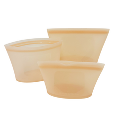 맘편안 실리콘 지퍼백 3종 세트, 피치오렌지, 1세트