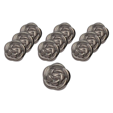 KUMIHANDS 復古玫瑰鈕扣 15mm, 灰色, 10個