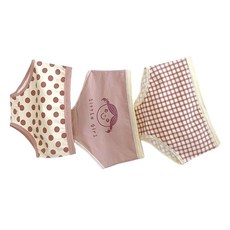 Uvely 女童款 Girl Dots 圓點 格紋 素色 棉質 三角內褲