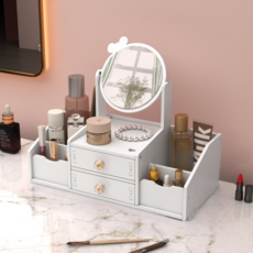 비투윈 홈데코 미니 화장대 리본거울 라지, 혼합색상