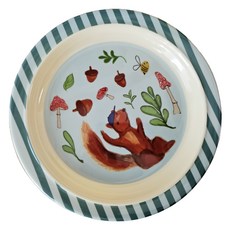 rice 丹麥 幼兒餐具 深盤, 松鼠, 1個