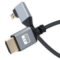 Coms Micro HDMI 轉換彈簧線 HDMI M to Micro HDMI M 4K 60Hz UHD 彎角型 BD845, 1個, 1m