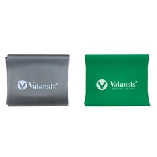 Valansis K核心彈力帶 基礎2件組, 1套, 灰色, 綠色