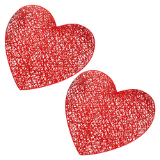 Mami-ru 愛心造型防水餐墊, 38cm, 2個, 紅色