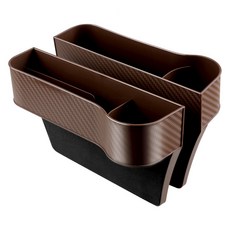 Khohimo 車用縫隙側邊置物袋 駕駛座 + 副駕駛座 收納盒 4W436, 1套, 棕色