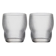 프렌치마르스 볼드 스트라이프 홈카페 아이스 유리컵 A타입 305ml, 투명, 2개