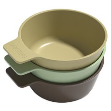 acacia home 可用洗碗機輕量把手碗3件組, 1套, 混色