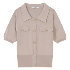 ISABEY 女性IB金色鈕扣短袖開襟衫 VICCF7952