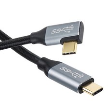 Coms Type-C轉Type-C USB 3.1 GEN 2 10Gbps 彎頭傳輸線 IH325, 1個, METAL BLACK, 3m