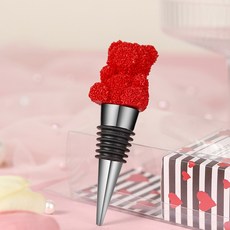 미소로운 화이트데이 러블리 와인 스토퍼, 곰돌이 레드, 1개