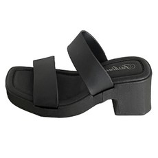 Elsso 女款雙線繫帶中跟涼鞋, 240, 2黑色