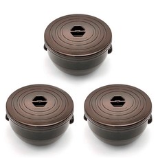 퀸스리빙 항아리 모양 양념통 브라운 대, 3개