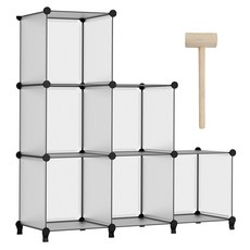 메이크마인 다용도 옷 신발 무타공 선반 수납 판넬 24p + 이음나사 18p + 바닥발 8p + 망치 세트, 회색