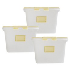 LIVING SOOP 新款方形生活收納箱, 3個, 奶油黃